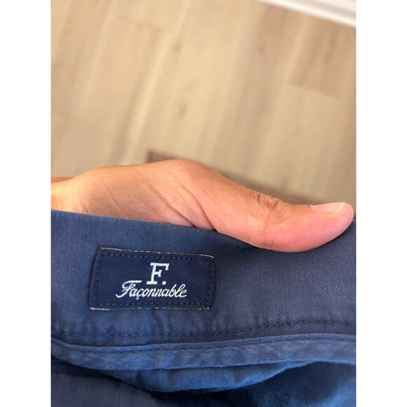 Faconnable Men's Blue Cotton Linen Straight Fit Dress Pants, Size 48 - Picture 6 of 7